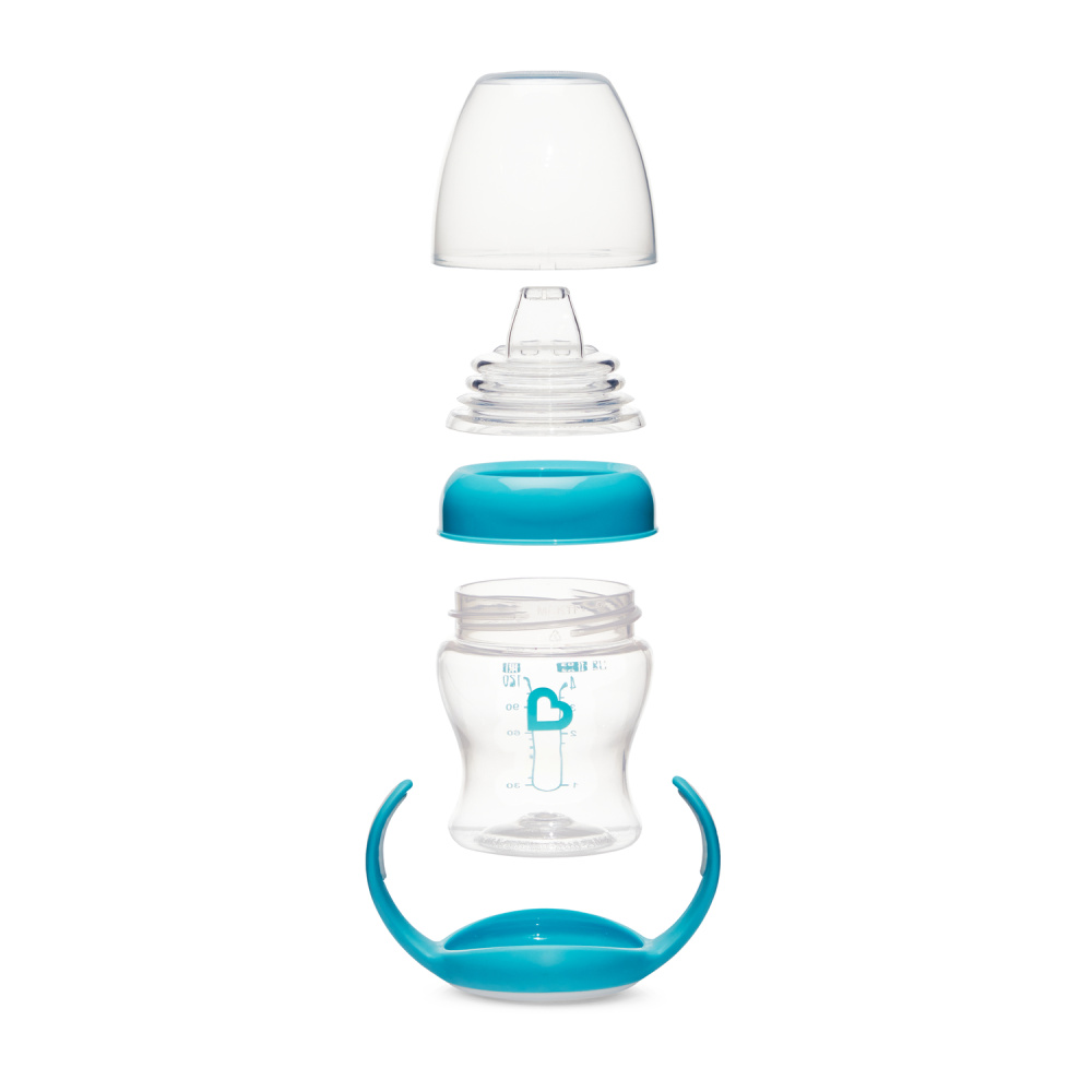 Munchkin обучающий поильник-чашка Gentle™ с ручками голубой (прозрачный) 4+ 120мл.  - фото  2