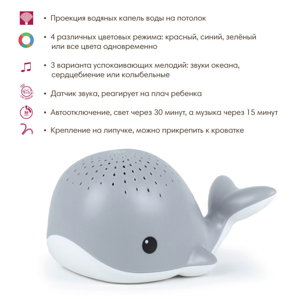 Zazu проектор водяных капель кит Валли серый  - фото  2