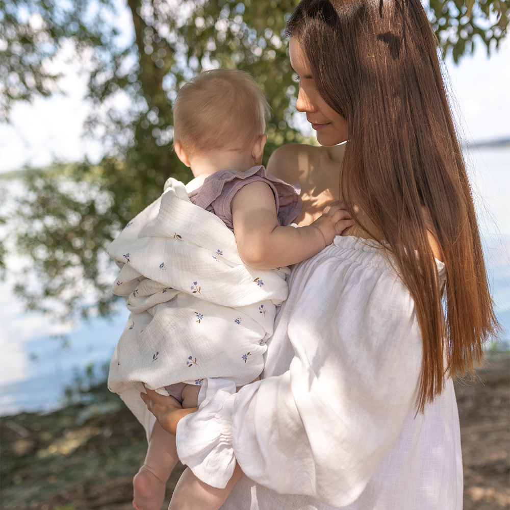 Perina комплект пелёнок детских (2 шт) Лето голубое/Охра - фото  10