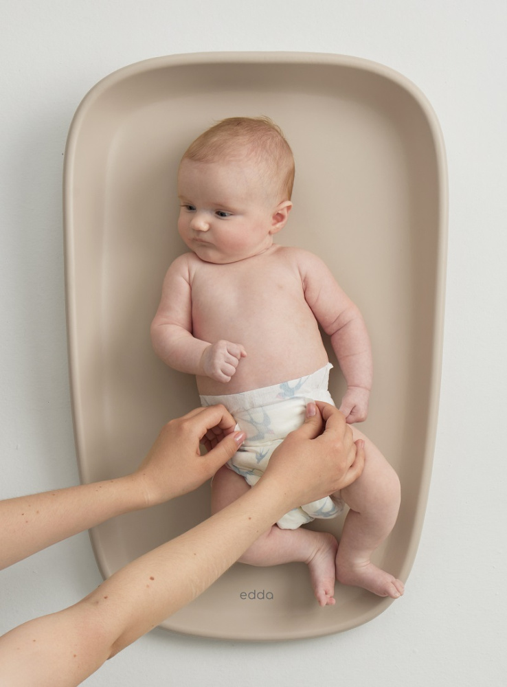 Edda пеленальный матрасик с эффектом ComfortWarm, Лён - фото  2