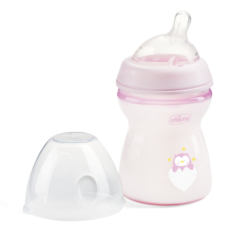 Chicco бутылочка пластиковая 250 мл Natural Feeling, розовая  - фото  7