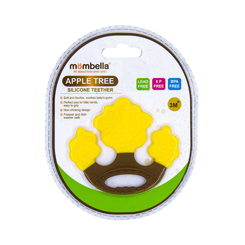 Mombella прорезыватель силиконовый Apple Tree, желтый - фото  3