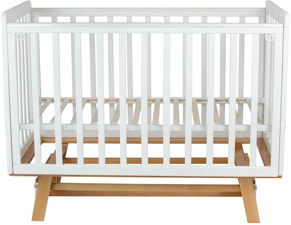 OLANT BABY кровать детская с маятником Скаген ЕССО белый/бук - фото  13