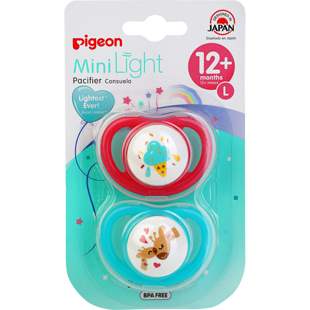 Pigeon пустышки MiniLight &quot;Мороженое Жирафы&quot; 12+ мес., 2 штуки