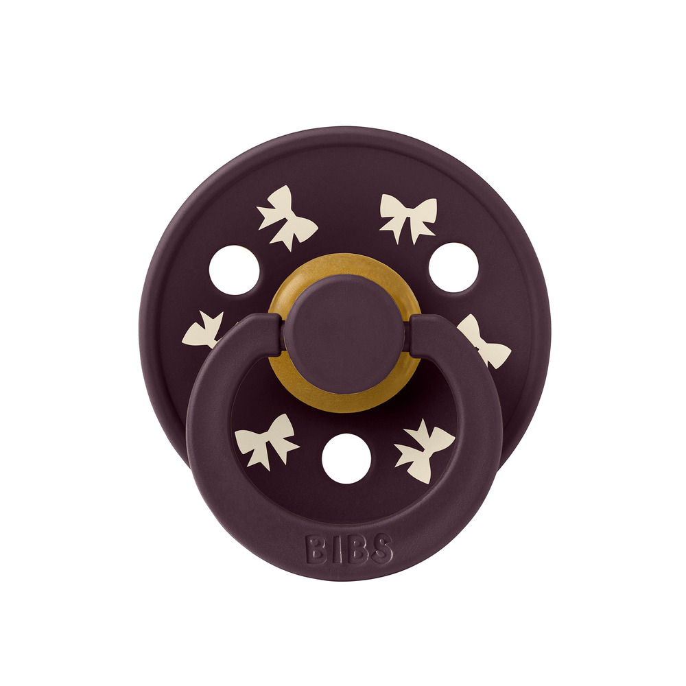 BIBS пустышка латексная Colour Holiday - Bow - Plum/Ivory