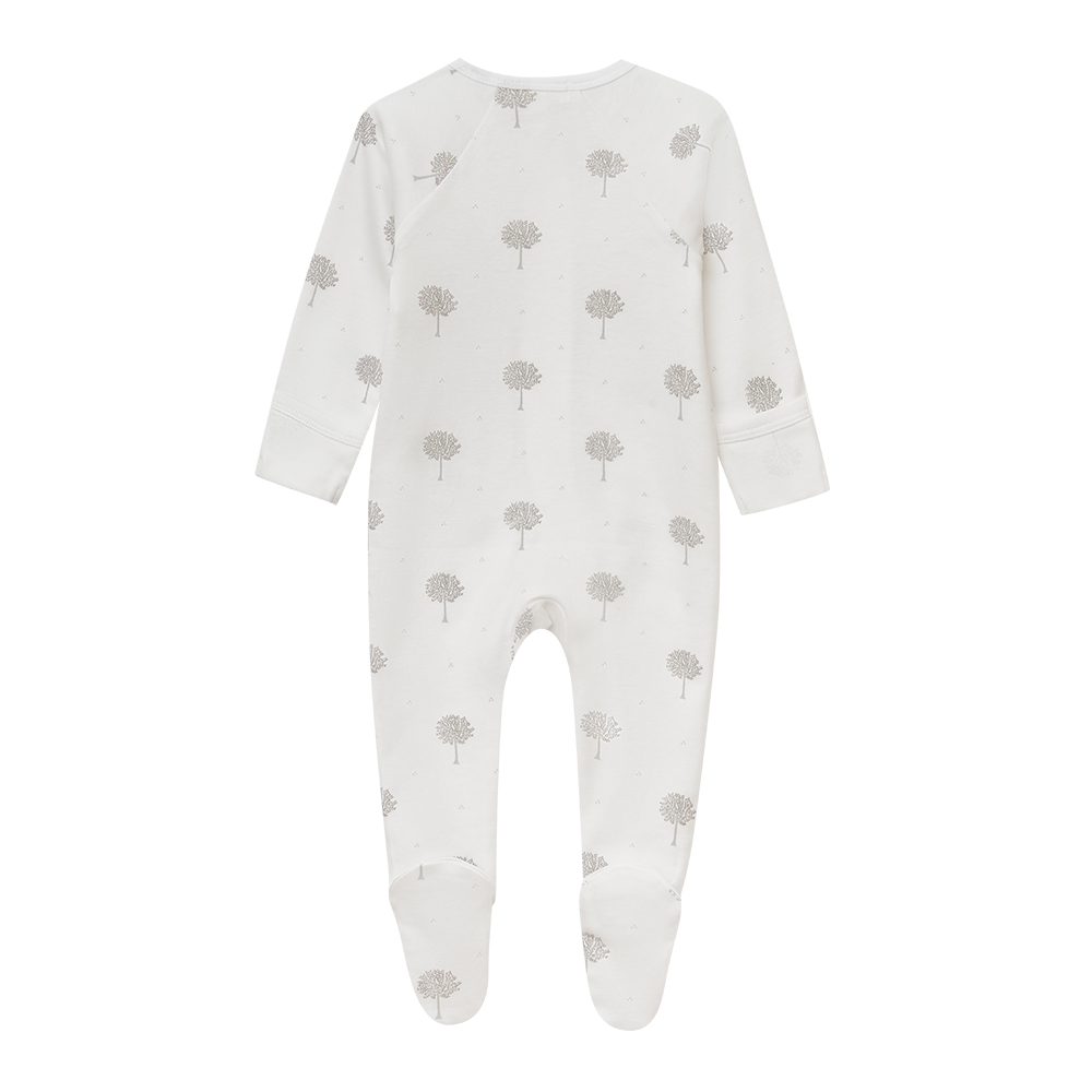 Babybu комбинезон на молнии Pale Grey Tree 100% органический хлопок  - фото  2