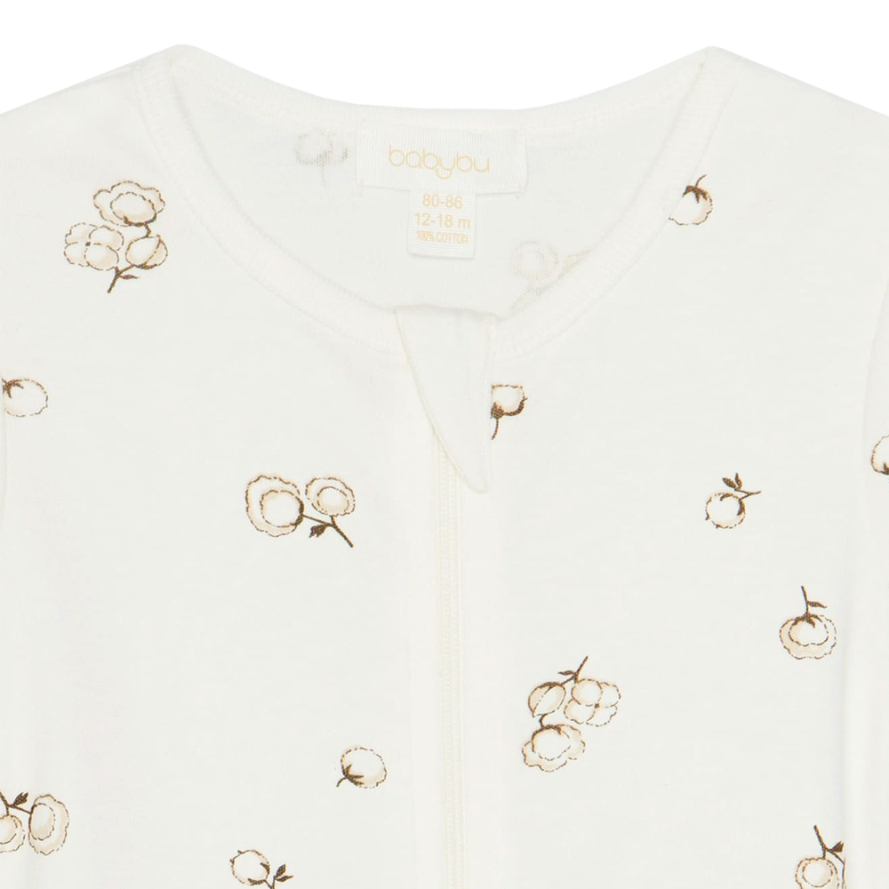 Babybu укороченный комбинезон на молнии  Vanilla Cottonbud 100% Органический хлопок - фото  2