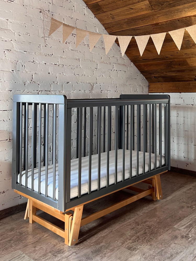 OLANT кровать с маятником Скаген ЕССО графит/бук