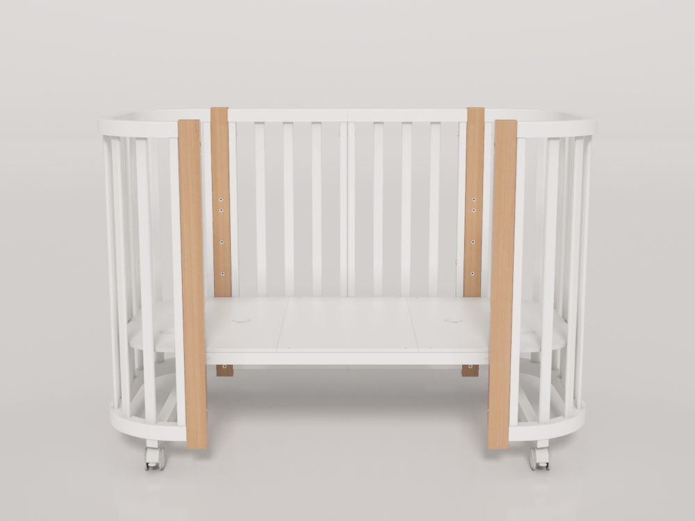 OLANT BABY кровать-трансформер с маятником Vila белый/бук - фото  5