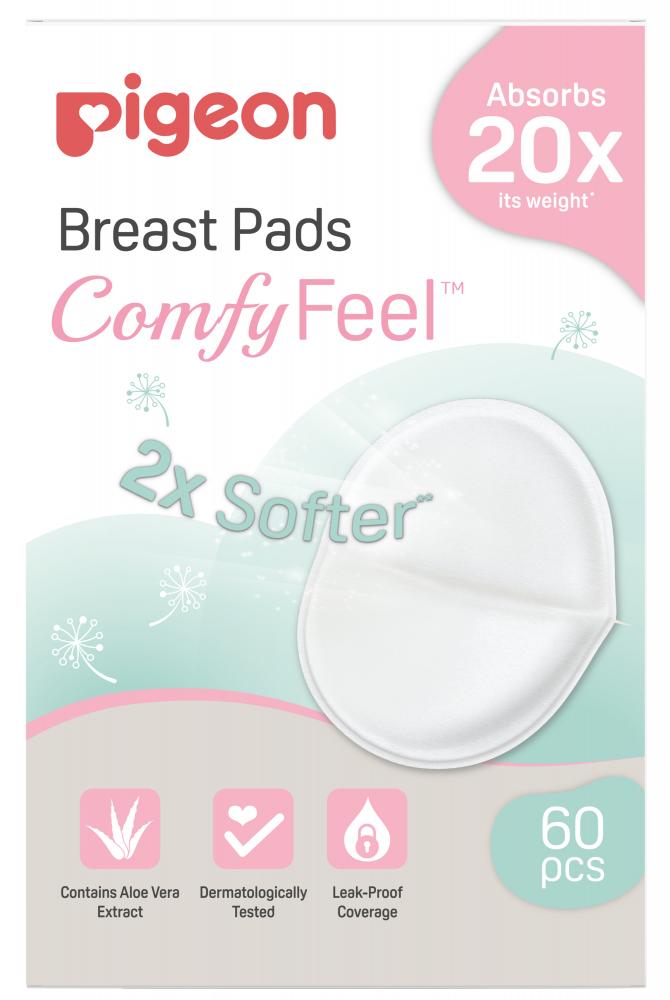 PIGEON Comfy Feel Breast Pads Вкладыши для бюстгралтера с алоэ, 60 шт в уп.