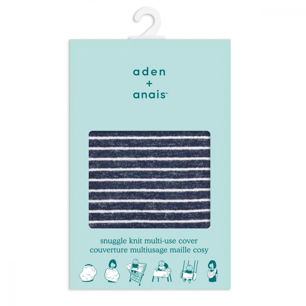 Aden+anais накидка для кормления, пеленка для автокресла Navy stripe