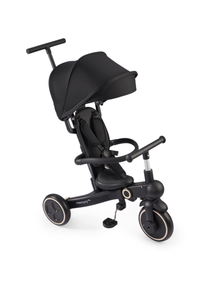 Happy Baby велосипед складной трёхколёсный Mercury Pro, black - фото  10