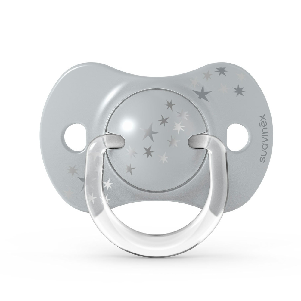 Suavinex набор пустышек 18 месяцев+ физиологическая силиконовая соска, 2 штуки серебро - фото  4