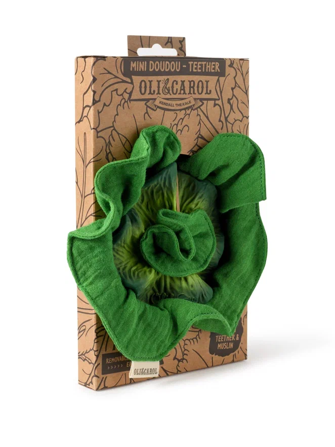 Oli&Carol игрушка-прорезыватель с комфортером Mini DouDou Kendall the Kale - фото  4