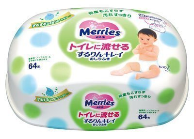 Приучаем малыша к горшку вместе с влажными салфетками «Merries» Flushable, которые можно выбрасывать в туалет!