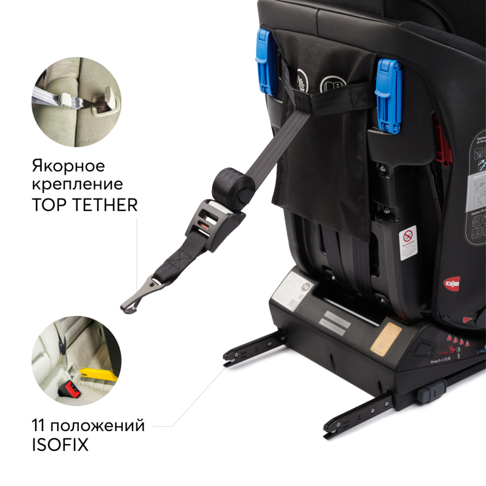 Happy Baby автокресло 0+ OREX black (0-12 лет, до 36 кг) - фото  6