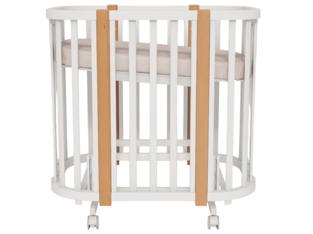 OLANT BABY кровать-трансформер с маятником Vila белый/бук - фото  3