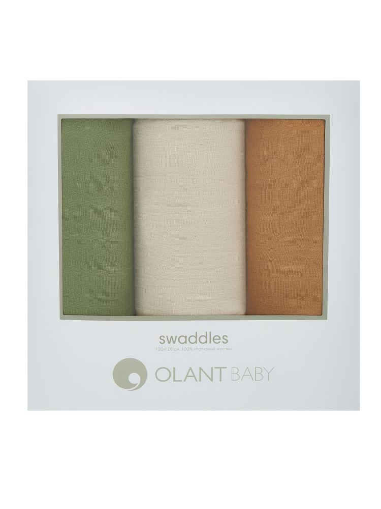 OLANT BABY комплект муслиновых пеленок 120х120, 3 штуки - фото  8