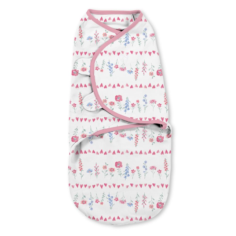 Summer Infant конверт для пеленания на липучке Swaddleme® S/M белый/розовый