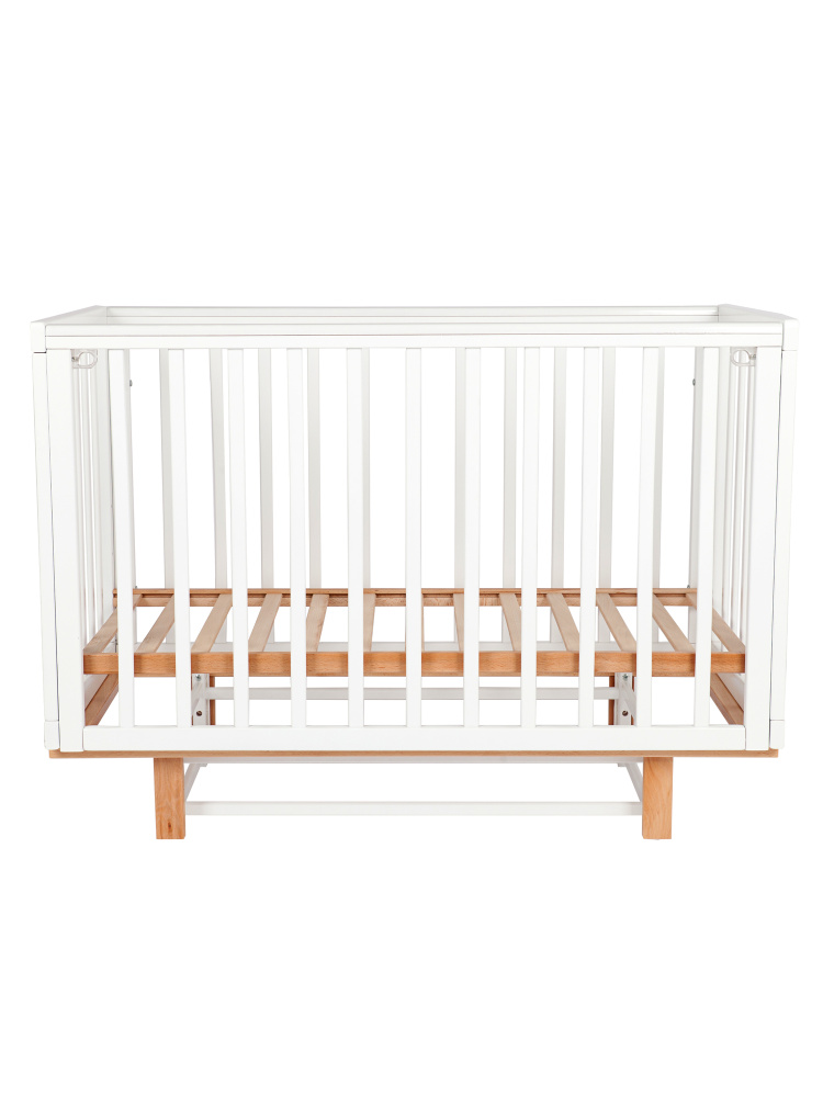 LIEL кровать с маятником приставная Union белый/натуральный - фото  4