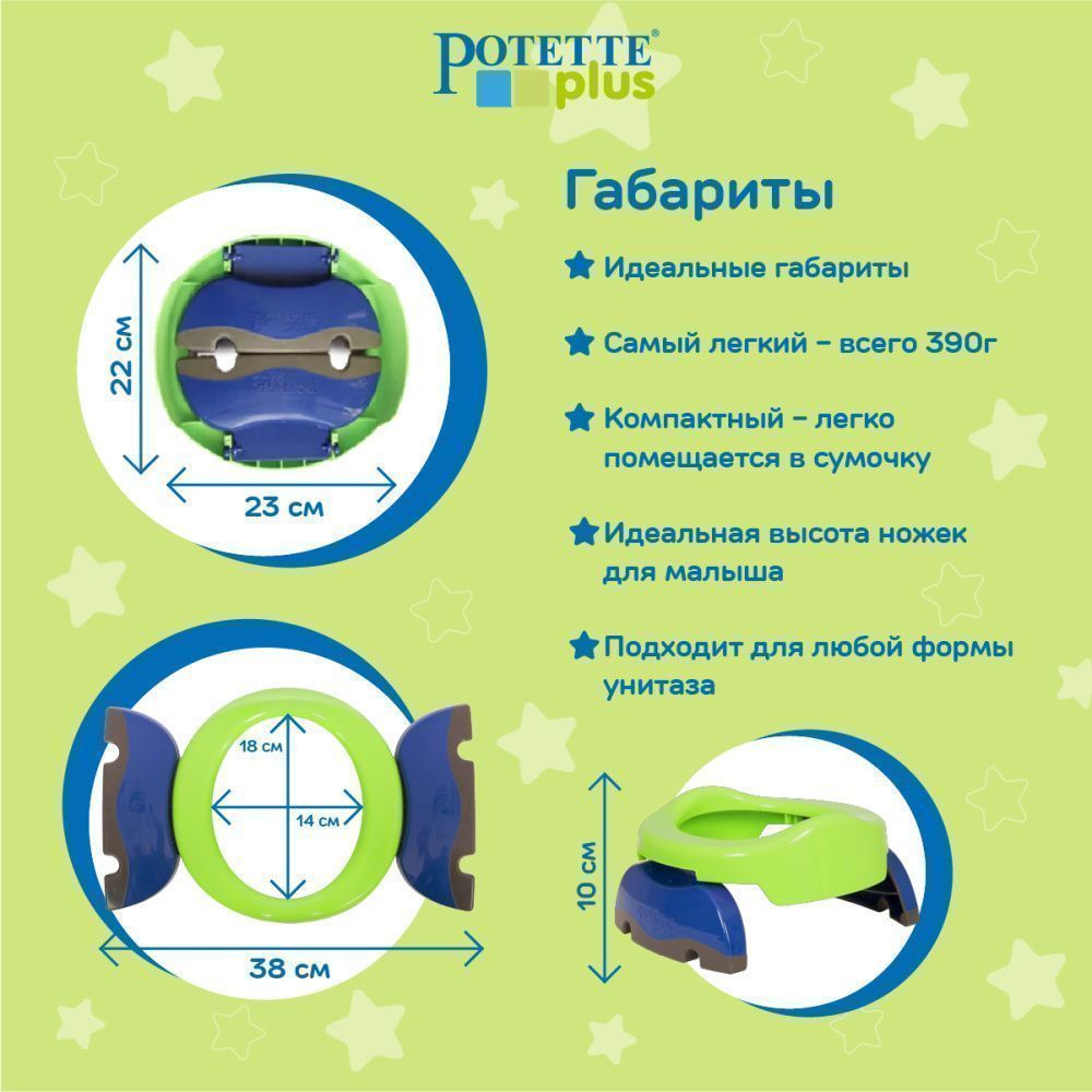 Potette Plus комплект 3-в-1: горшок + вставка силиконовая + 10 впитывающих пакетов - фото  8