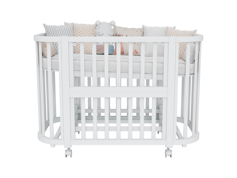 OLANT BABY кровать-трансформер с маятником Vila белый - фото  3