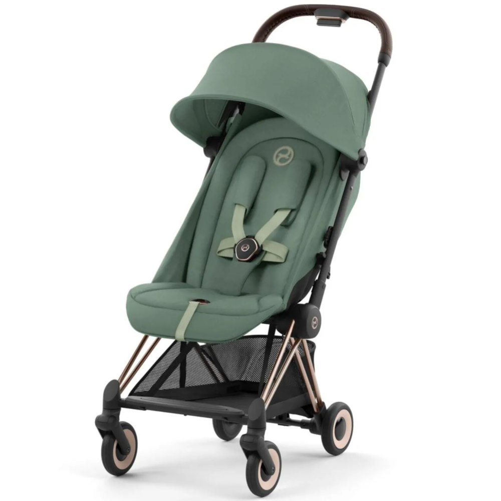 Cybex Коляска Coya Rosegold Leaf Green с дождевиком и бампером - фото  2