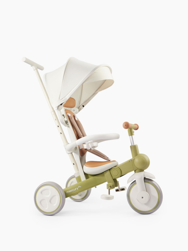 Happy Baby велосипед складной трёхколёсный Mercury Pro, olive - фото  3