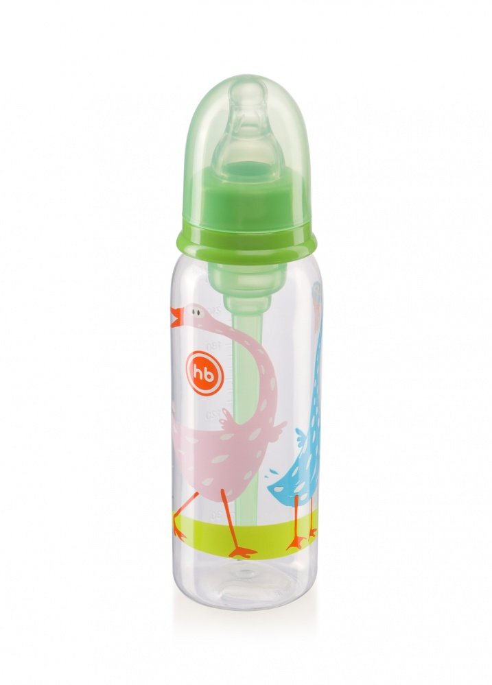 Happy Baby бутылочка с силиконовой соской 250 мл цвет зеленый - фото  2