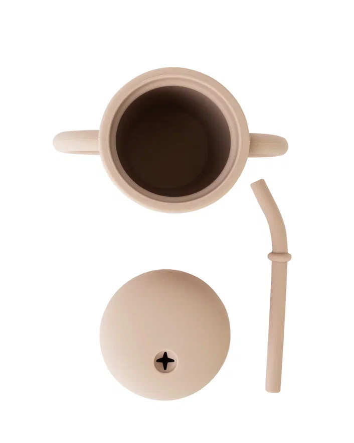 Edda поильник с трубочкой силикон Пудра - фото  4