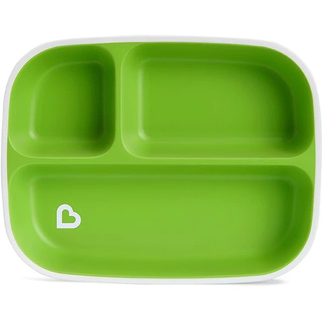 Munchkin тарелки детские секционная Splash™ набор 2шт. с 6 мес., голубая зеленая