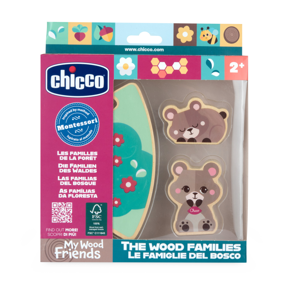 Chicco деревянные игрушки Семья Мишек с мамой