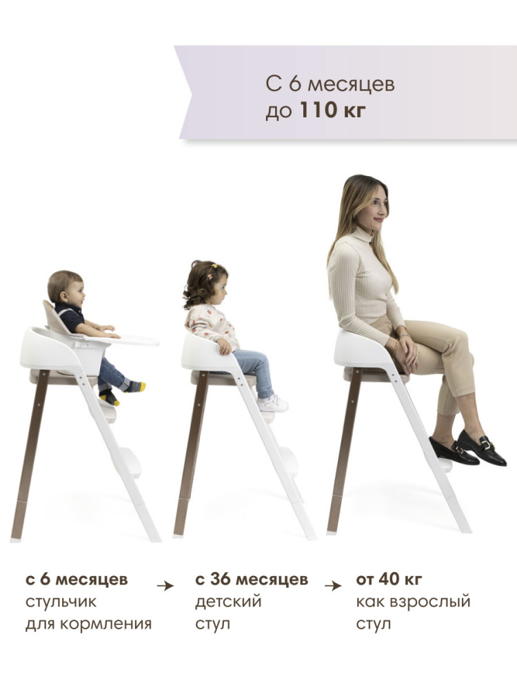 Chicco стульчик для кормления Crescendo up Pearl Copper - фото  3