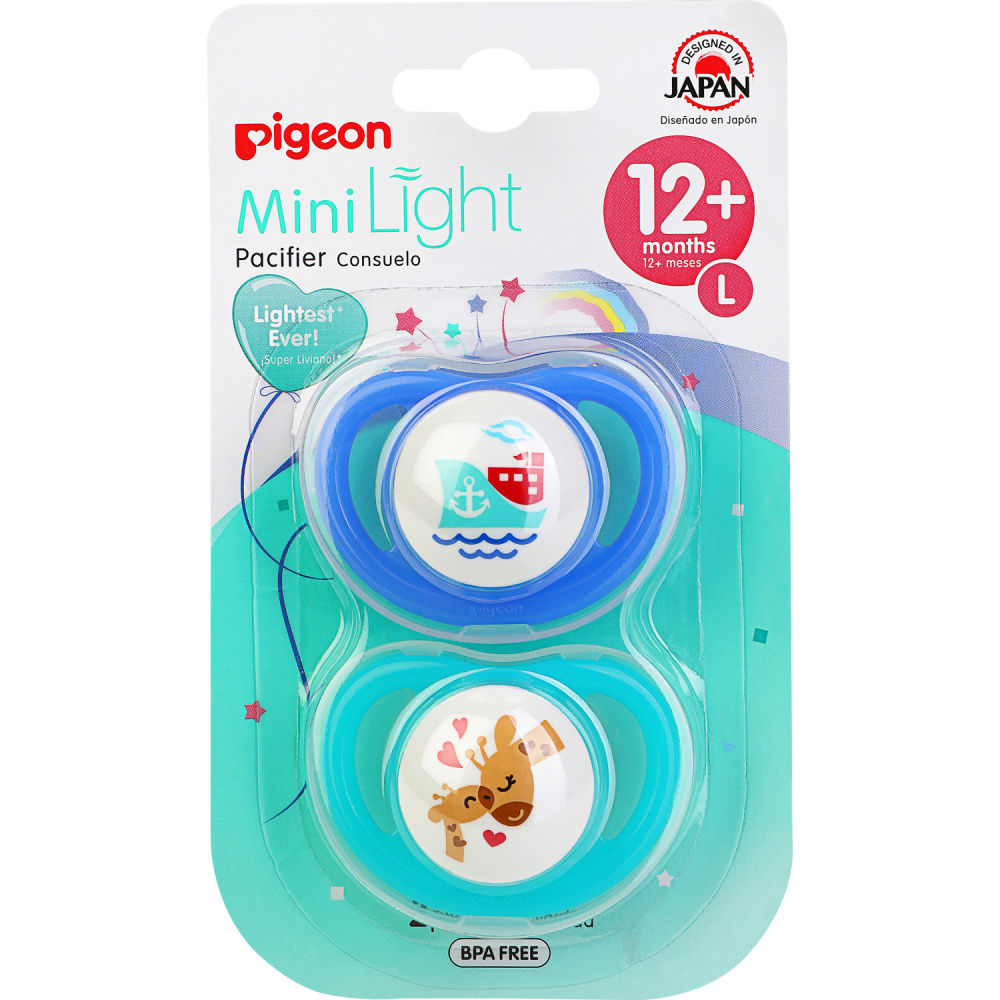 Pigeon пустышки MiniLight &quot;Кораблик Жирафы&quot; 12+ мес., 2 штуки