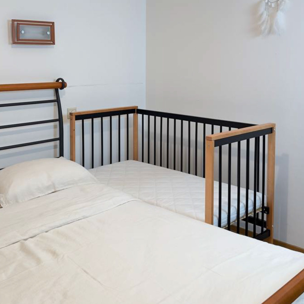 OLANT BABY кровать приставная с маятником Elvis, Black amber