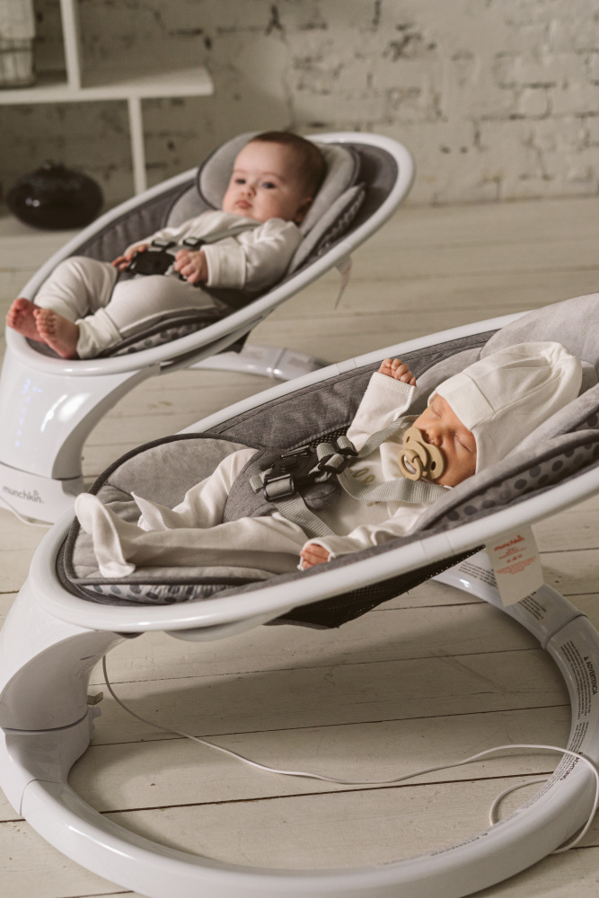 Munchkin шезлонг ультралегкий для новорожденных Swing с поддержкой Bluetooth®. белый - фото  16