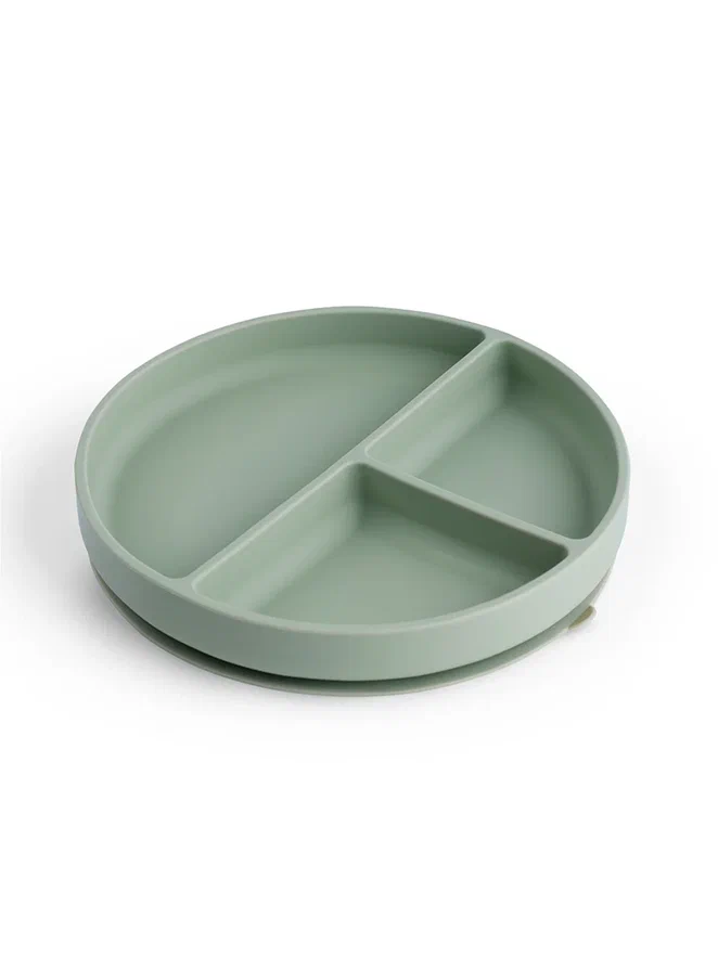 Edda тарелка на присоске секционная Шалфей