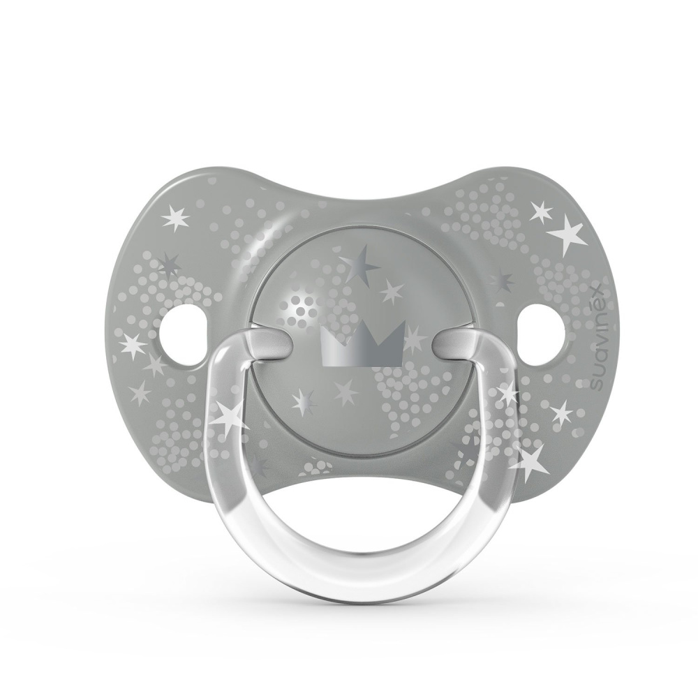 Suavinex набор пустышек 18 месяцев+ физиологическая силиконовая соска, 2 штуки серебро - фото  5
