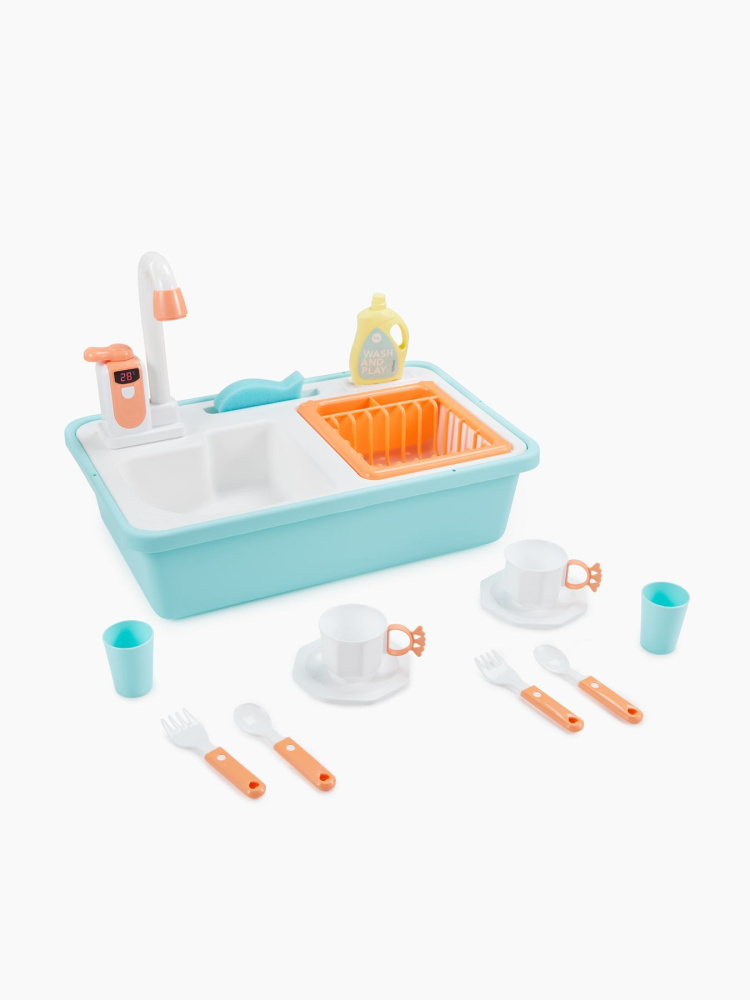 Happy Baby игрушка-раковина Wash and Play набор из 15 предметов, mint