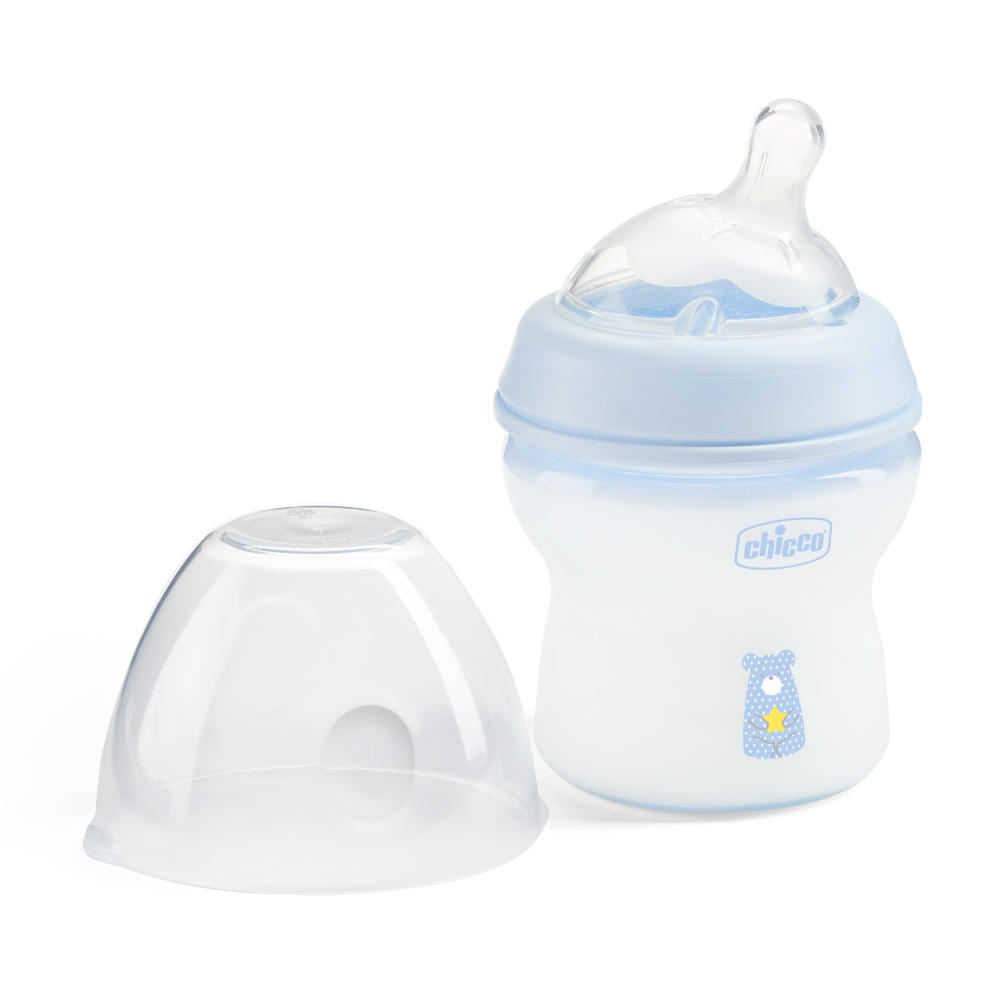 Chicco бутылочка пластиковая 150 мл Natural Feeling, голубая  - фото  3