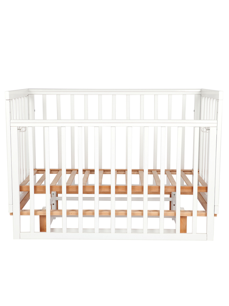 LIEL кровать с маятником приставная Union белый/натуральный - фото  5