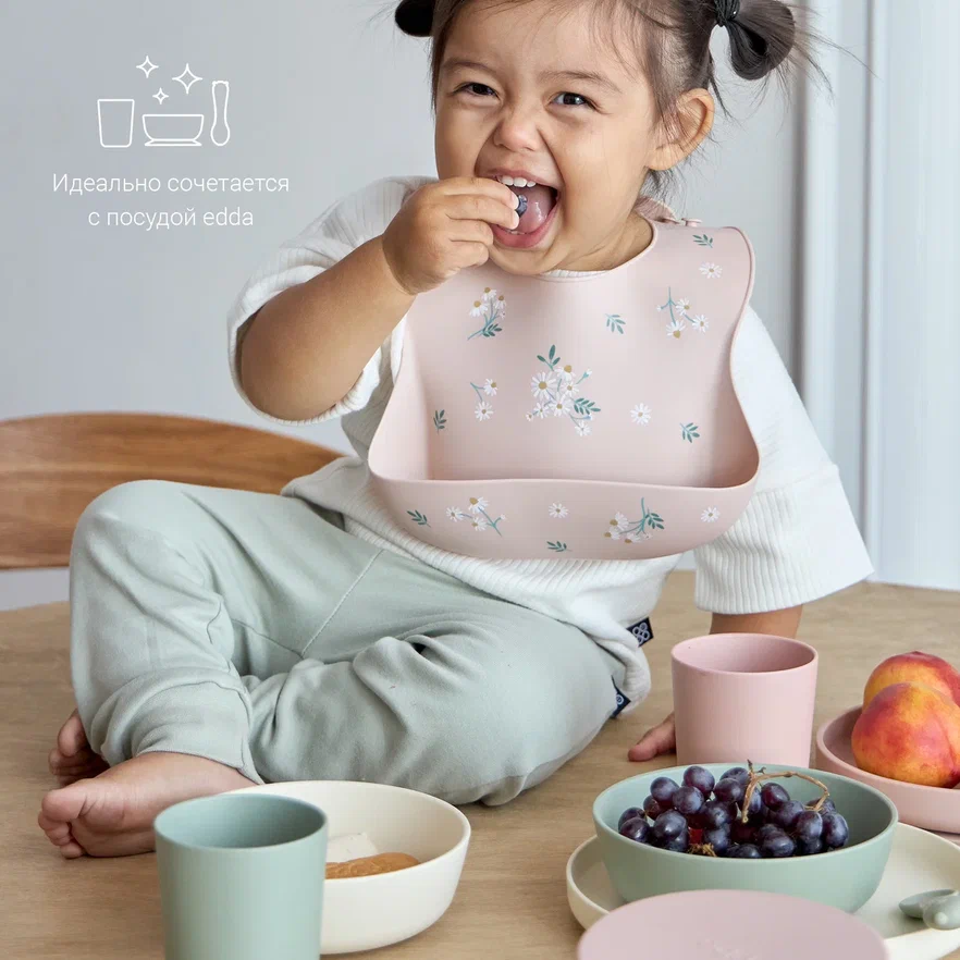 Edda нагрудник силиконовый, Черника - фото  5