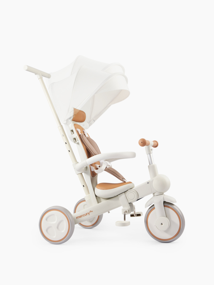 Happy Baby велосипед складной трёхколёсный Mercury Pro, milky - фото  16