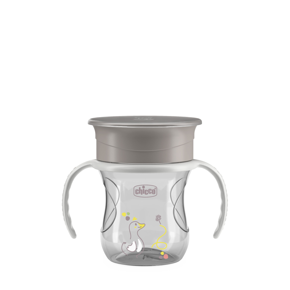 Chicco поильник 12 месяцев+ Perfect Cup 360, 200 мл серый