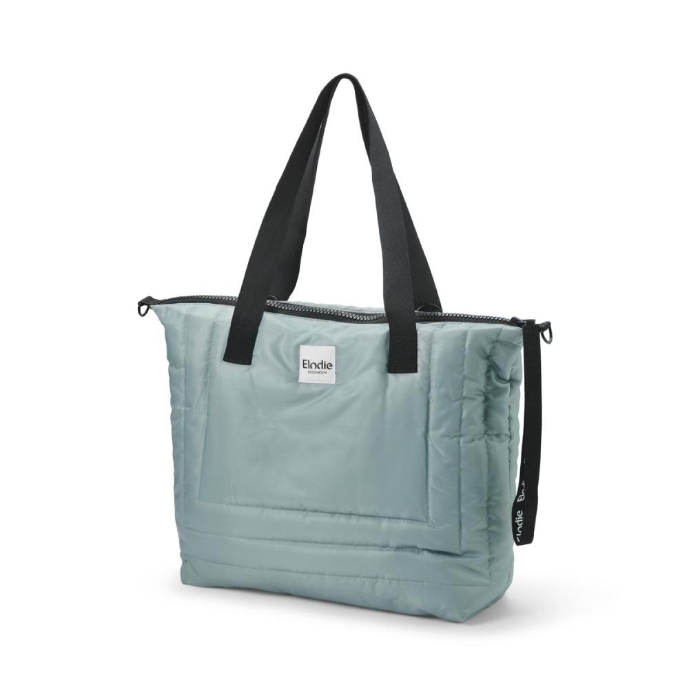 Elodie  Changing Bag Quilted Pebble Green