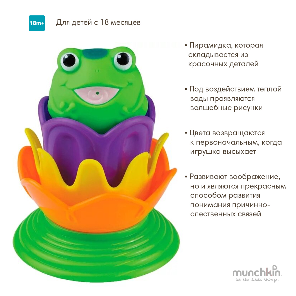 Munchkin игрушка для ванны Лягушка принцесса от 18 мес