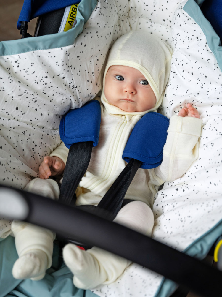 OLANT BABY комбинезон шерсть 100%, термобелье, на молнии, без следа, молочный - фото  5