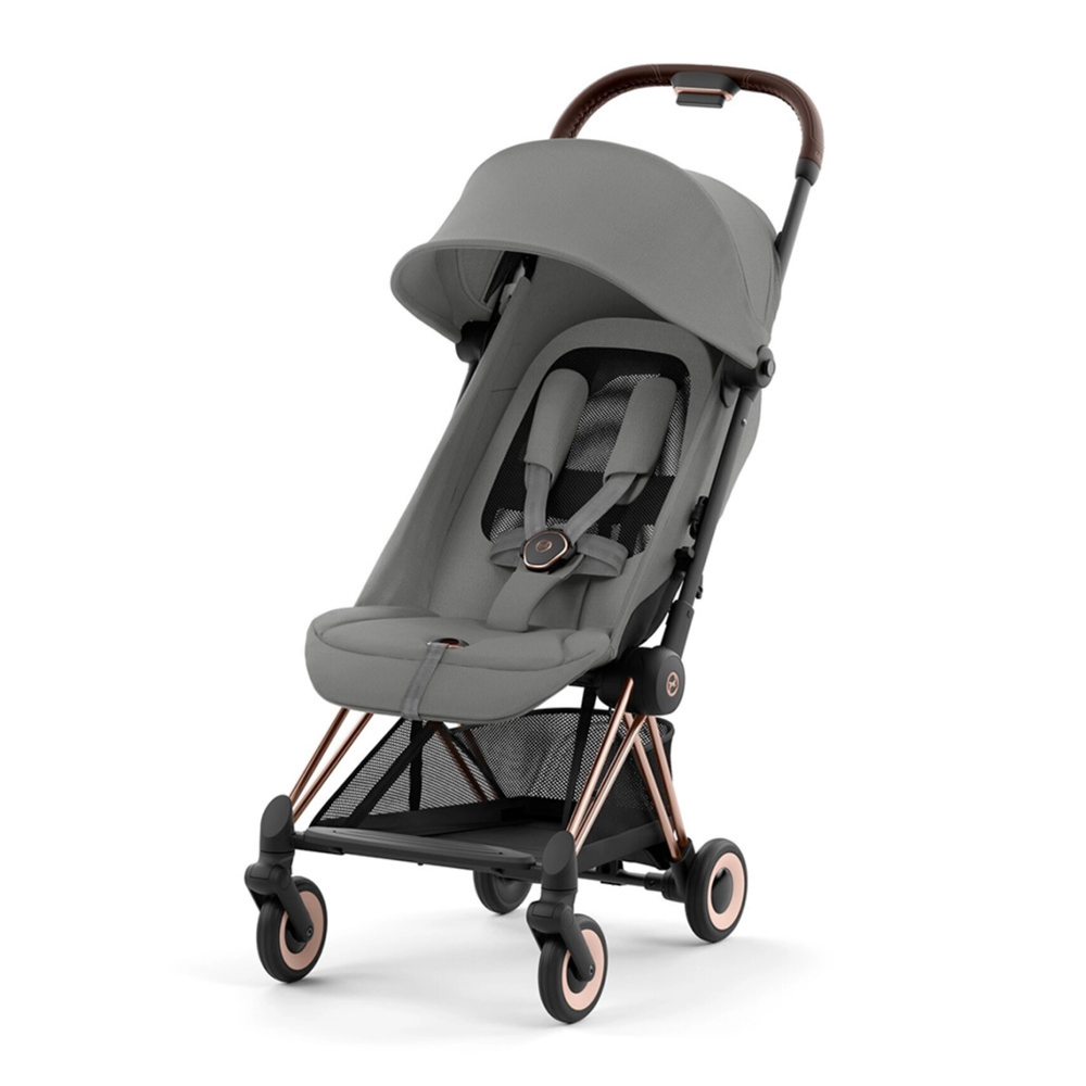 Cybex Коляска Coya Rosegold Mirage Grey с дождевиком и бампером - фото  3