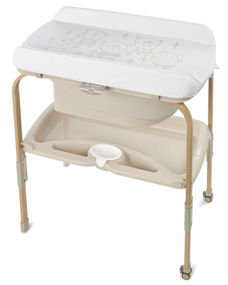 JANE bundle: кровать Baby Side, стульчик Mila, пеленальный столик Flip, Glitter Nature Edition