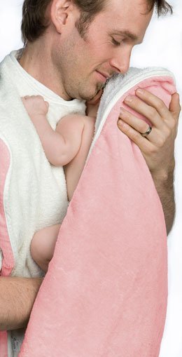 Cuddledry простынка банная для младенцев двойная Lux розовая 70х140см